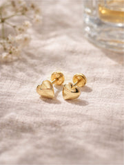 Gold Heart Earring 18K YG / Gold Heart Earring YG