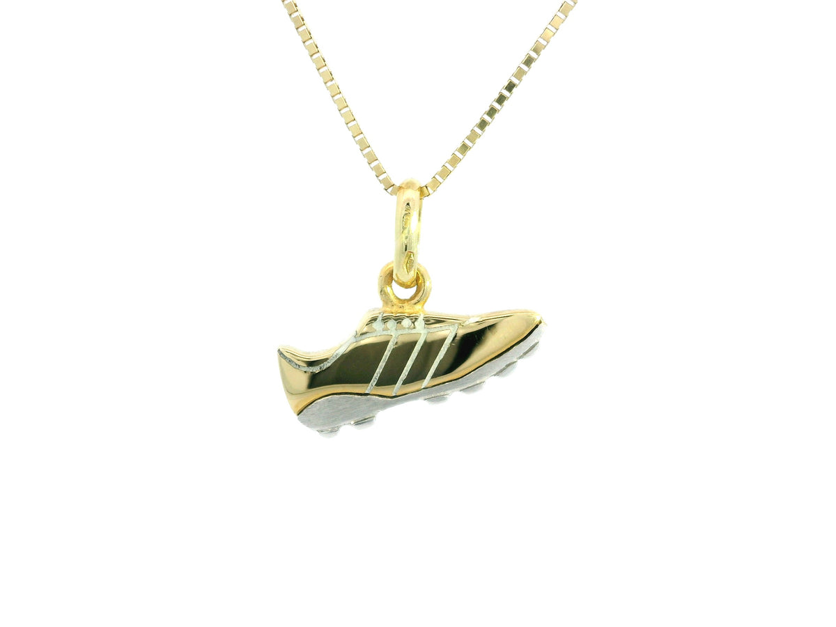 Soccer Shoe Pendant 18K YWG 2,1 / 18k Yellow Gold Filigree Butterfly Charm Necklace