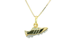 Soccer Shoe Pendant 18K YWG 2,1 / 18k Yellow Gold Filigree Butterfly Charm Necklace