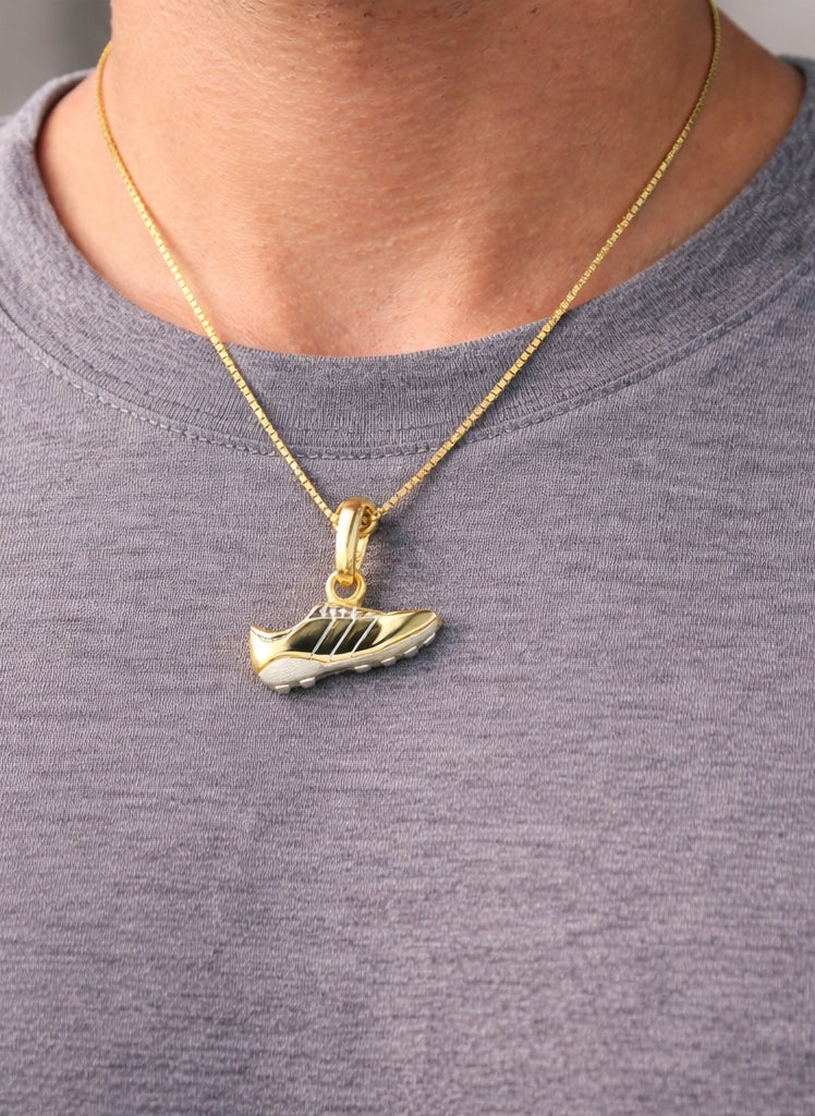 Soccer Shoe Pendant 18K YWG 2,1 / 18k Yellow Gold Filigree Butterfly Charm Necklace