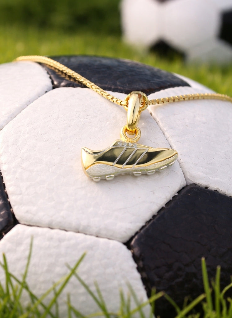 Soccer Shoe Pendant 18K YWG 2,1 / 18k Yellow Gold Filigree Butterfly Charm Necklace