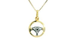 Steering Wheel Pendant 18K YWG 1,8 / 18k Yellow Gold Polished Rope Link Chain