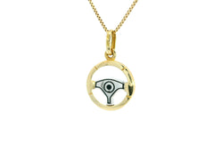 Steering Wheel Pendant 18K YWG 1,8 / 18k Yellow Gold Polished Rope Link Chain