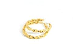 Twisted Hoops 18K YG 2.99 / Size 1D / Classic Polished Yellow Gold High-Finish Hoop Earrings