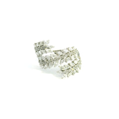 Marquise Brilliant Diamond Sunburst Cocktail Ring in Polished White Gold