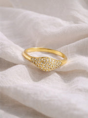 Full Diamond gold Ring 18K YG 2.10 / D 0.22 / Classic Round Brilliant Cut Diamond Yellow Gold Signet Ring