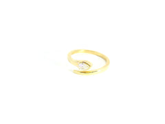 Pear Shaped Brilliant Cut Diamond Solitaire Ring in Yellow Gold
