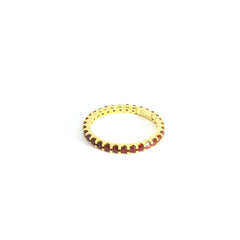 Ruby Eternity Ring 114YG Size 6.25 18K YG 1.82 / 1.14 / Round Brilliant Red Ruby Yellow Gold Eternity Ring