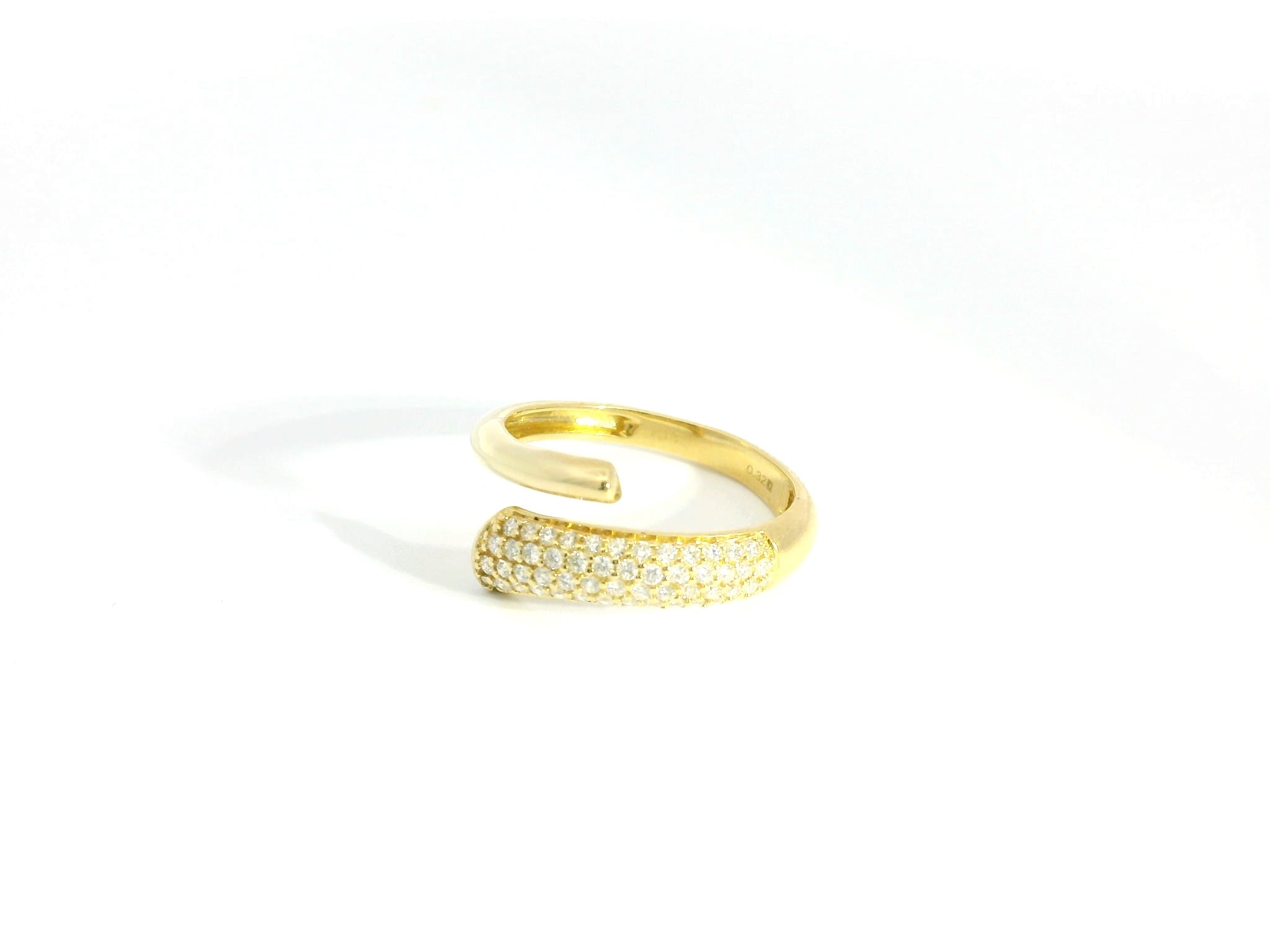 Minimalist Yellow Gold Brilliant Cut Diamond Band