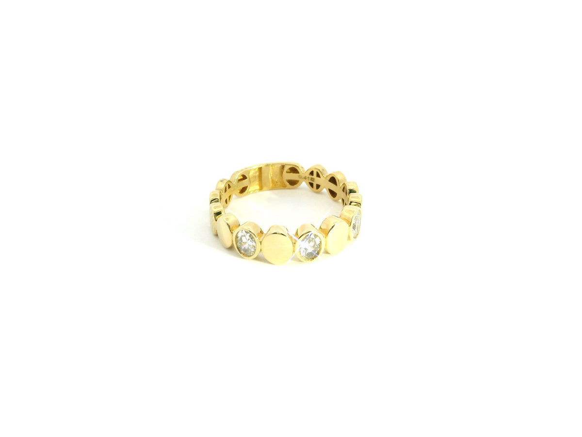 Circle Gold Diamond Ring 18K YG 1.88 / D 0.43 / Classic Round Brilliant Diamond Eternity Band in Polished Yellow Gold
