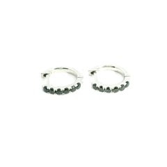 Ruby Mini Hoops 18K YG 1.33 / 0.22 / Fancy Deep Black Diamond White Gold Channel-Set Hoop Earrings