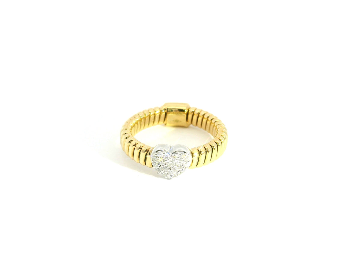Big Heart Diamond Ring 18K YG 3.29 / D 0.20 / Heart Shaped Brilliant Cut Diamond Cocktail Ring in 18k Yellow Gold