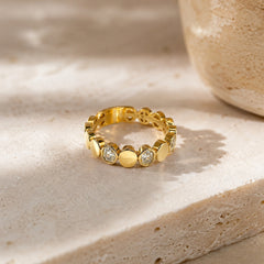 Circle Gold Diamond Ring 18K YG 1.88 / D 0.43 / Classic Round Brilliant Diamond Eternity Band in Polished Yellow Gold